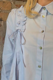 Fie Ls Frill Shirt | Light Blue | Skjorte fra Liberté