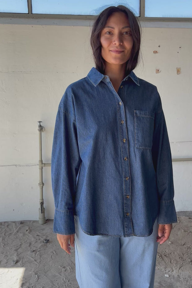 Lisea Shirt 205483 | Medium Blue Denim | Skjorte fra Freequent