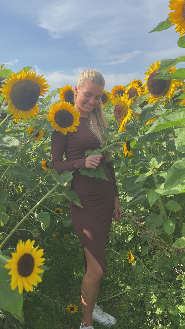 Natalia LS Dress | Choco | Kjole fra Liberté