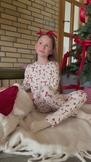 Alma Pants (Kids) | Red Bow Creme | Børne leggings fra Liberté