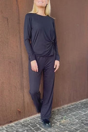 Alma Wide Pants | Black Black Simili | Bukser fra Liberté