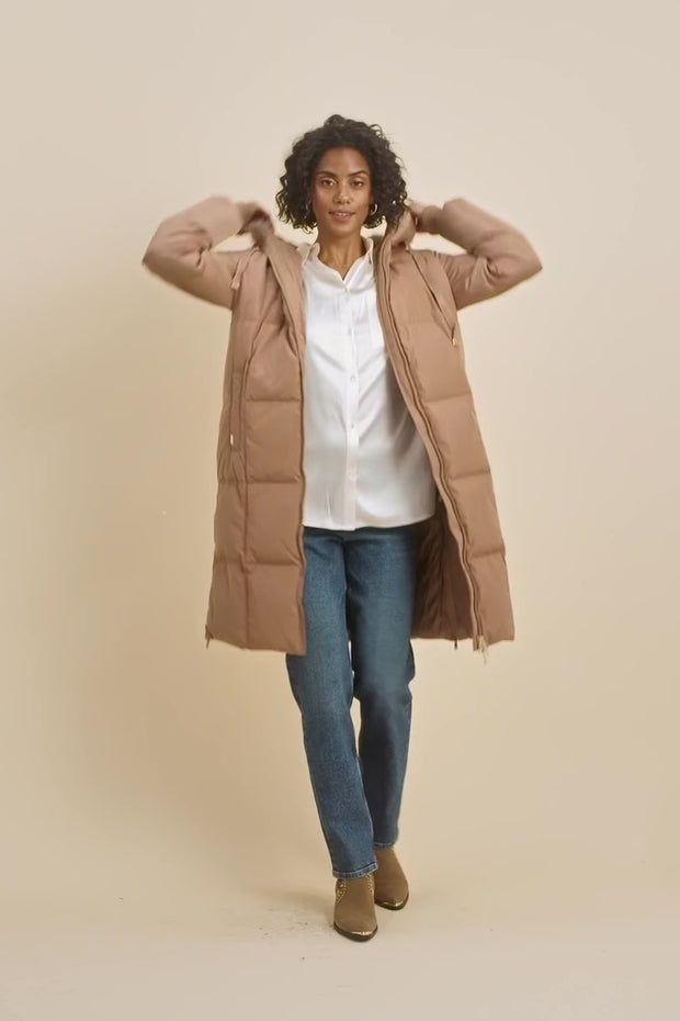 Nova Square Down Coat | Woodsmoke | Frakke fra Mos Mosh