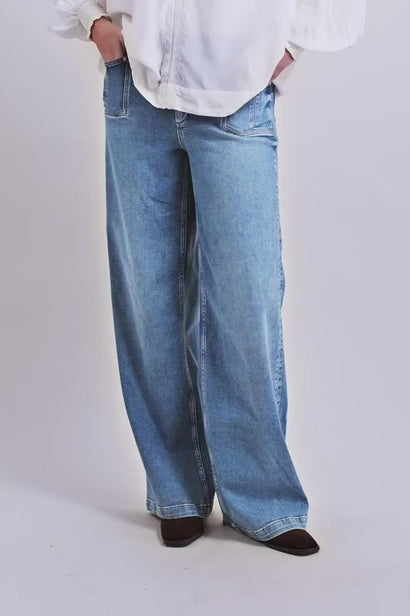 Colette Lyon Jeans  Long | Mid Blue | Jeans fra Mos Mosh