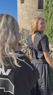 Bobo Ss Bow Shirt | Black | Skjorte fra Liberté