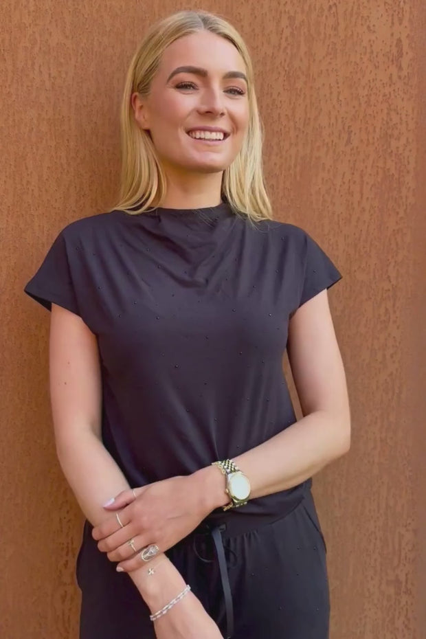 Alma Top | Black Black Simili | Top fra Liberté