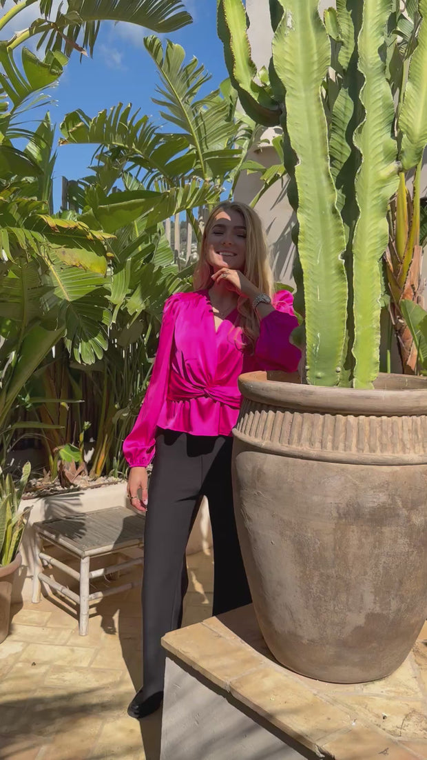Tiki Ls Twist Blouse | Pink | Bluse fra Liberte