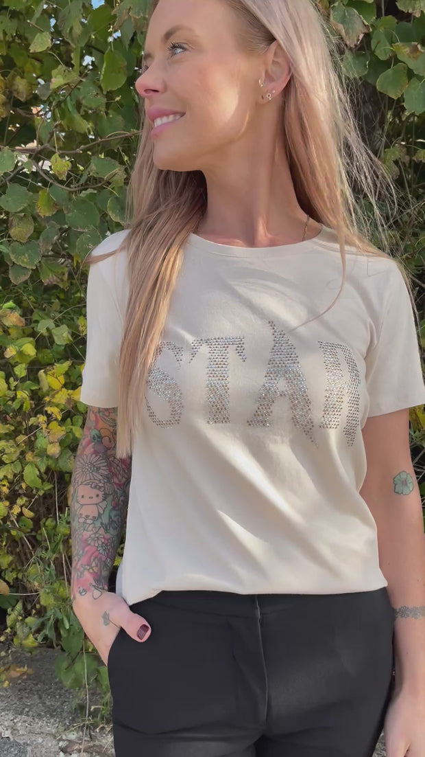 Star Tee 203703 | Moonbeam | T-Shirt fra Freequent