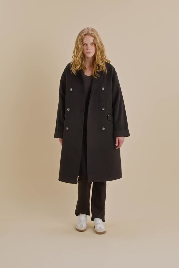 Venice Wool Coat | Black | Jakke fra Mos Mosh