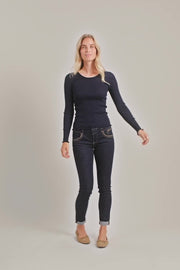 Naomi Rinse Jeans  Regular | Dark Blue | Jeans fra Mos Mosh