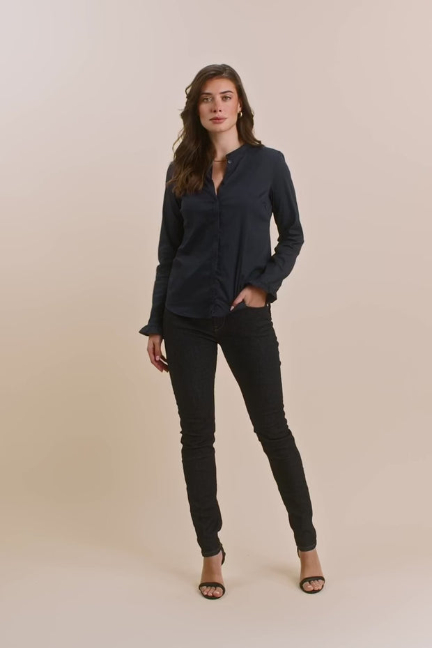 Mattie Shirt | Night Blue | Skjorte fra Mos Mosh