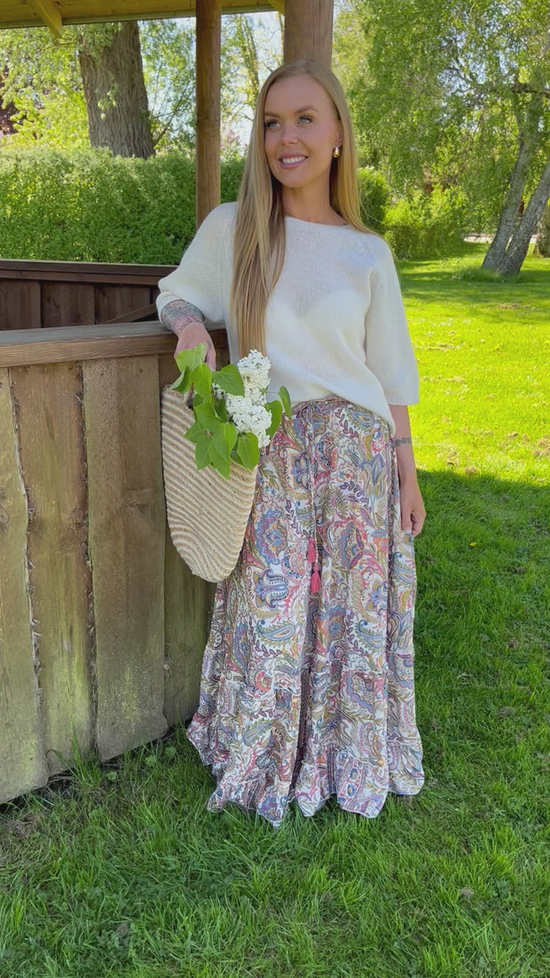 Luna Maxi Frill Skirt | Summer Garden | Nederdel fra Black Colour