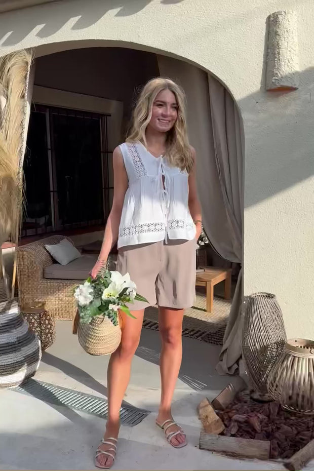 Merle Tie Top | White | Top fra Liberté