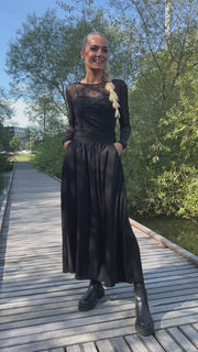 Frede Long Skirt | Black | Skirt fra Liberté