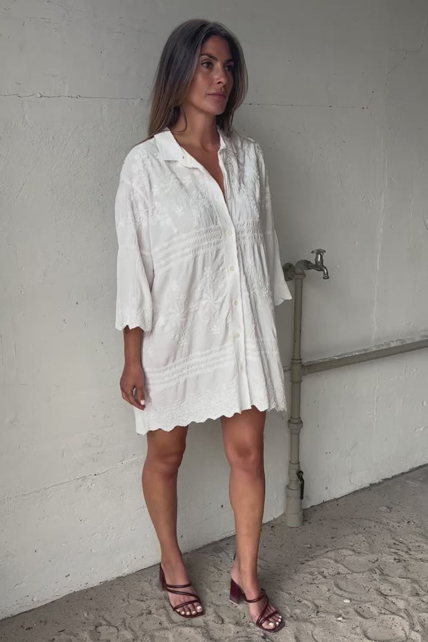Embla Embroidered Shirt Dress | Skjorte fra Atelier C
