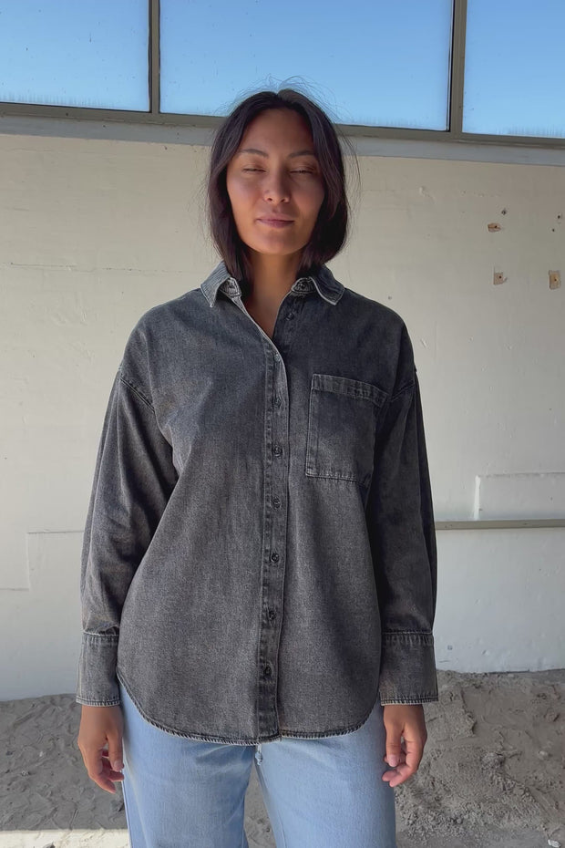 Lisea Shirt 205483 | Vintage Grey Denim | Skjorte fra Freequent
