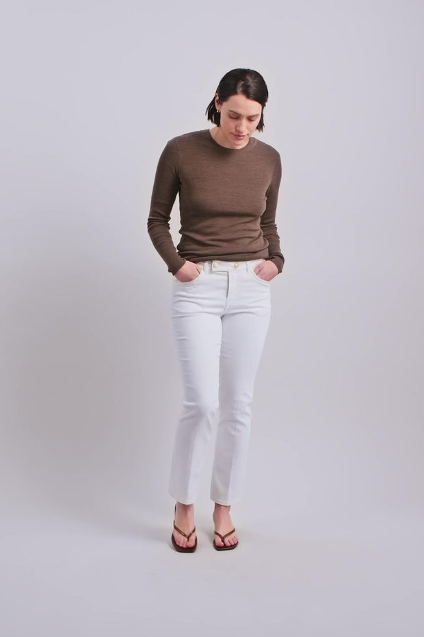 Ashley Bianco Jeans  Ankle | White | Jeans fra Mos Mosh