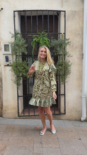 Tia Ls Frill Dress | Army | Kjole fra Liberté