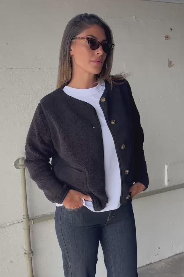 Ada Teddy Jacket | Sort | Jakke fra French Laundry