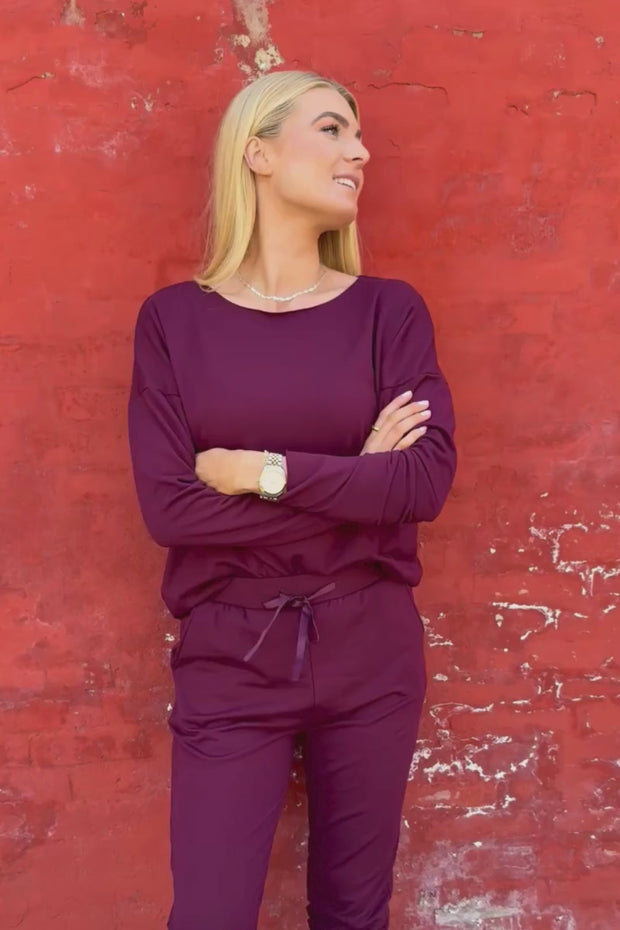 Alma Ls Top (Fleece) | Bordeaux | Bluse fra Liberté