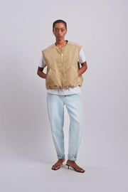 Kura Solid Waistcoat   | Sesame | Vest fra Mos Mosh