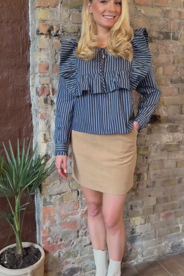Corduroy Mini Skirt | Sand | Nederdel fra Liberté