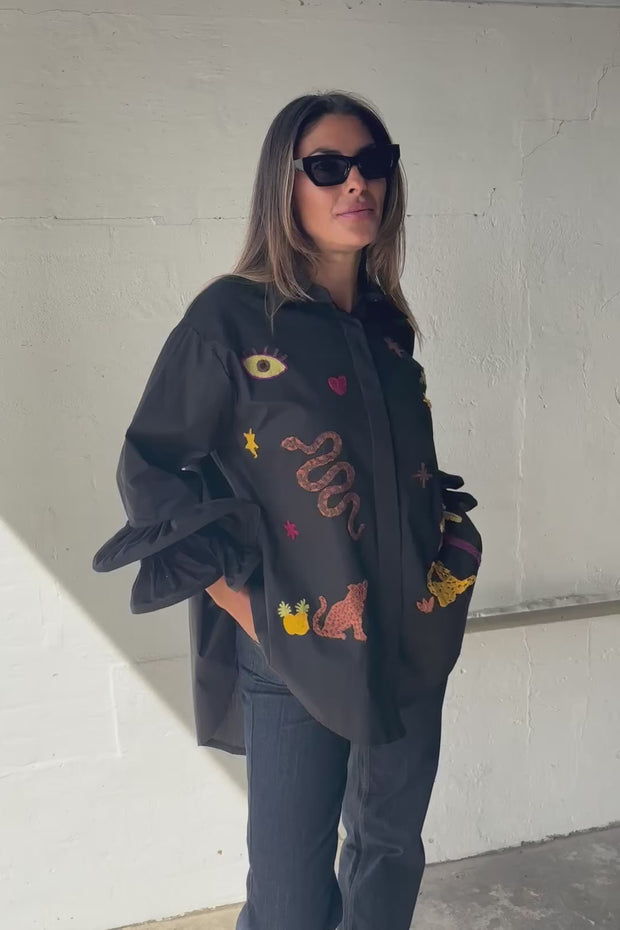 Dark Eden Stickerei Shirt | Shirt von Atelier C