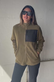 Carrow Fleece Jacket | Army | Jakke fra French Laundry