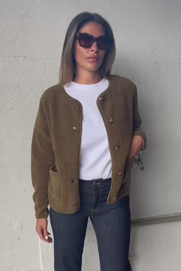 Ada Teddy Jacket | Army | Jakke fra French Laundry