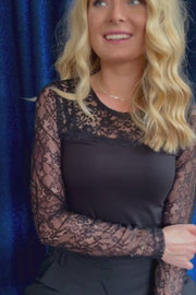 Lisa Ls Lace Blouse 2 | Black | Bluse fra Liberté