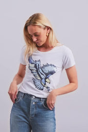 Rem O-SS Eagle Tee   | White | T-shirt fra Mos Mosh