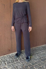 Alma Wide Pants | Black Black Simili | Bukser fra Liberté