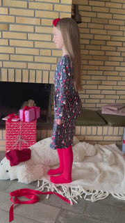 Alma Ls Babydoll Dress (Kids) | Cookiehouse Navy | Børne kjole fra Liberté
