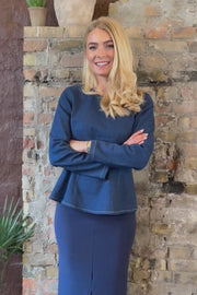 Asta Ls Slimfit Blouse | Blue Denim | Bluse fra Liberté