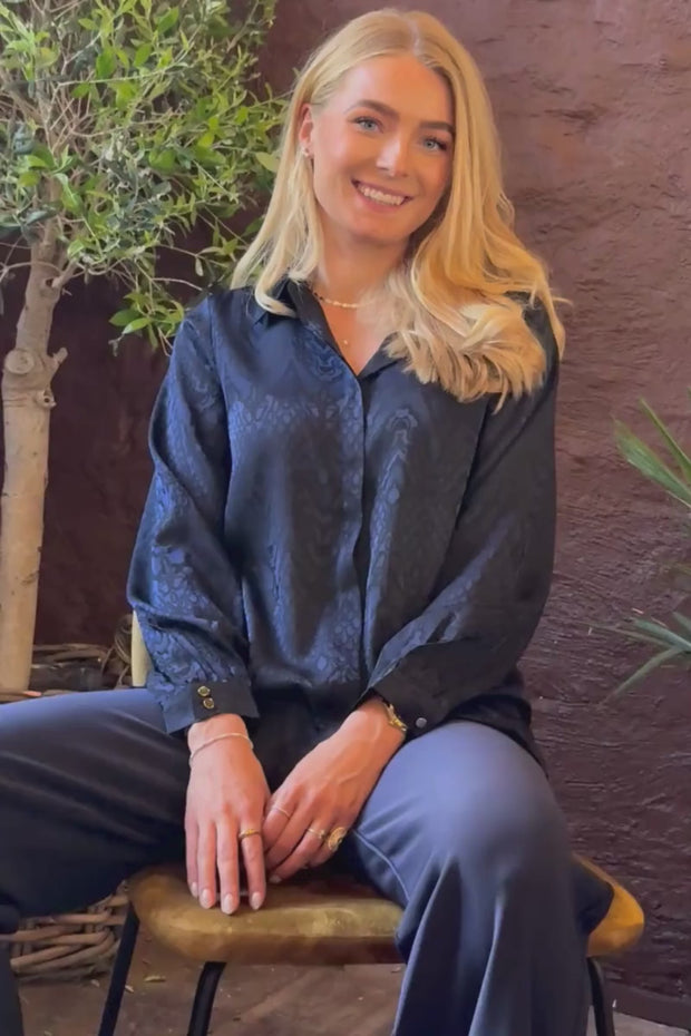 Lala Ls Shirt | Navy Black | Bluse fra Liberté