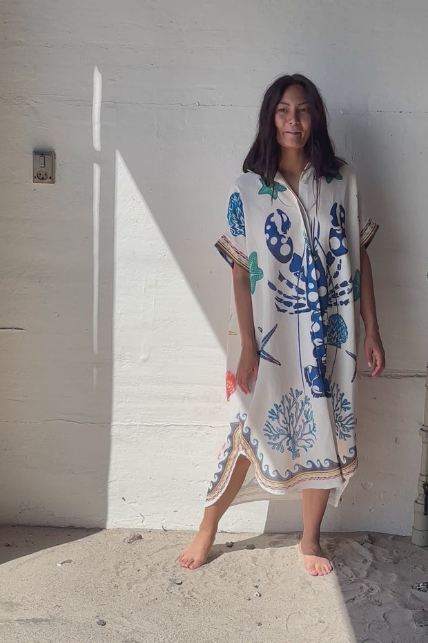 Langusta Lobster Shirt Dress | Navy | Kjole fra Atelier C