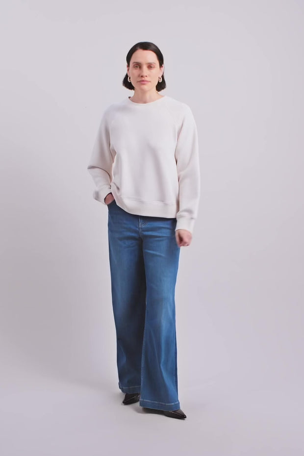 Abello O-LS Basic Sweatshirt  | Ecru | Sweats fra Mos Mosh