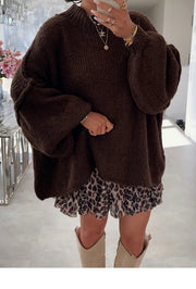 Oversize Strick PU-971-1 | Dunkelbraun | Stricken von Avery
