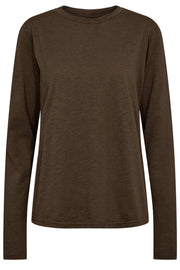 Ulla Ls Tshirt | Dark Army | Bluse fra Liberté