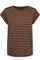 Ulla Stripe Tshirt | Brown Light Brown Stripe | T-Shirt fra Liberté