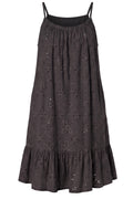 Safira Embroidery Strap Dress | Black