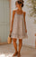 Vigneto Gingham strap dress | Taupe