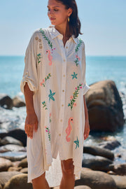 Molly Embroidery Short Shirt dress | Kjole fra Avery