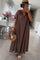 Edie Long Cotton Dress | Dark Brown | Avery