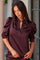 Roella Heavy Sateen Blouse | Burgundy | Bluse fra Neo Noir