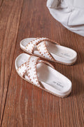 Elia Embroidered Sandals | Beige – nedsat