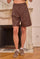 Pleated Bermuda Shorts | Chocolate