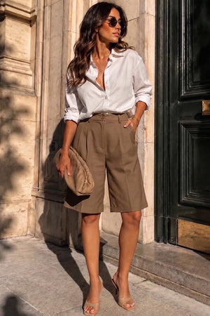 Pretty Tailored Bermuda Shorts | Brown