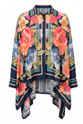 Silky Floral Shirt | Navy | Skjorte fra Atelier C