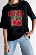 Cherry Leopard Tee | Schwarz | T-Shirt von Avery