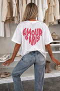 Amour Paris cotton tee | White